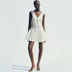 NWT ZARA PLEATED PETER PAN COLLAR dress